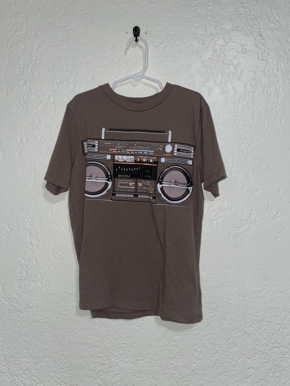 GAP Brown Short-Sleeve Tee with Retro Boombox Print